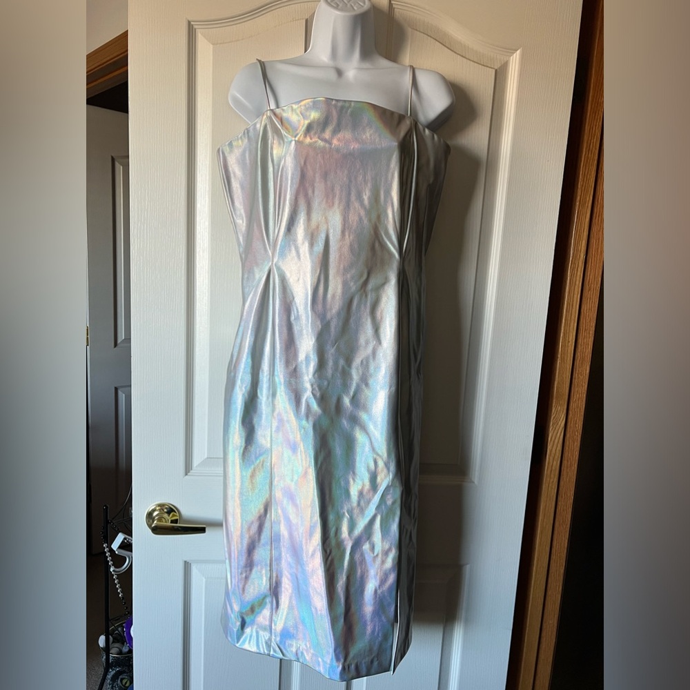 Steve Madden Iridescent Holographic Midi Dress